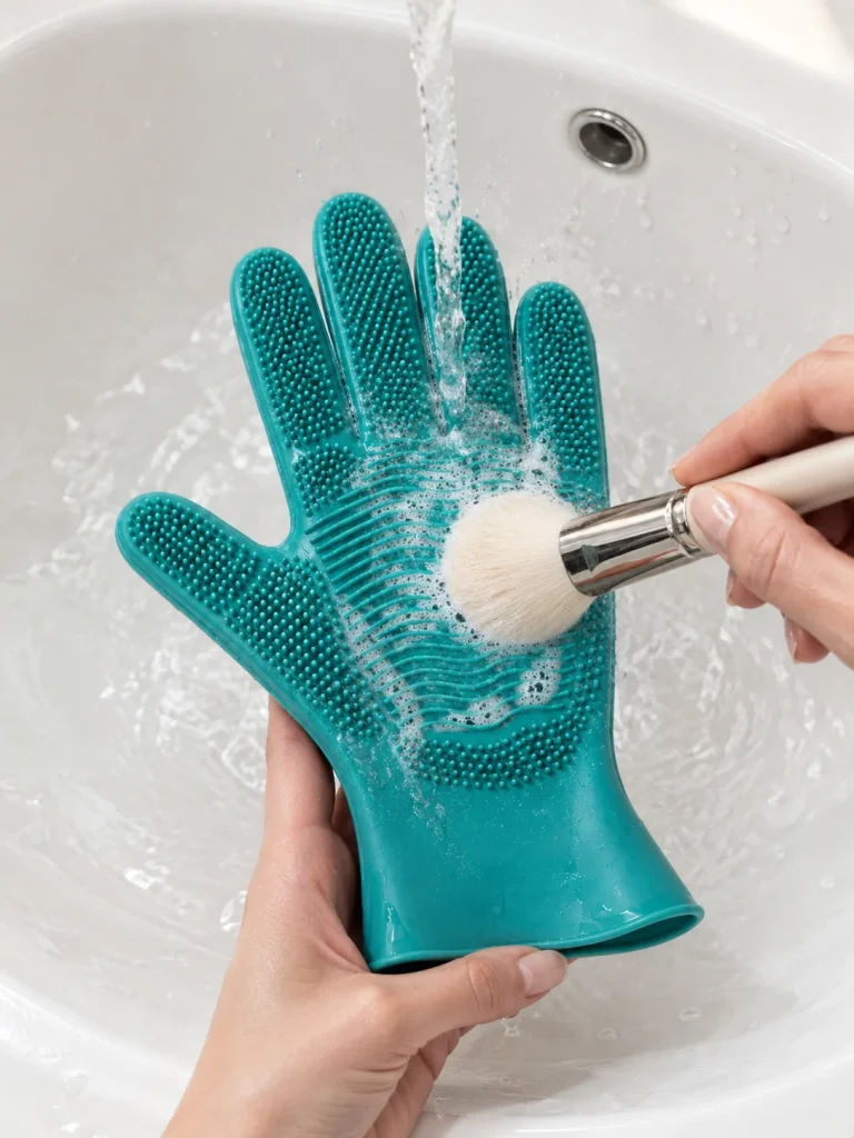 Glove Cleaning Mat — in use
