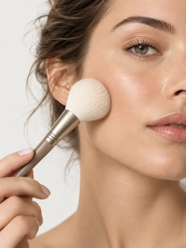 Large Powder · Taupe — in use