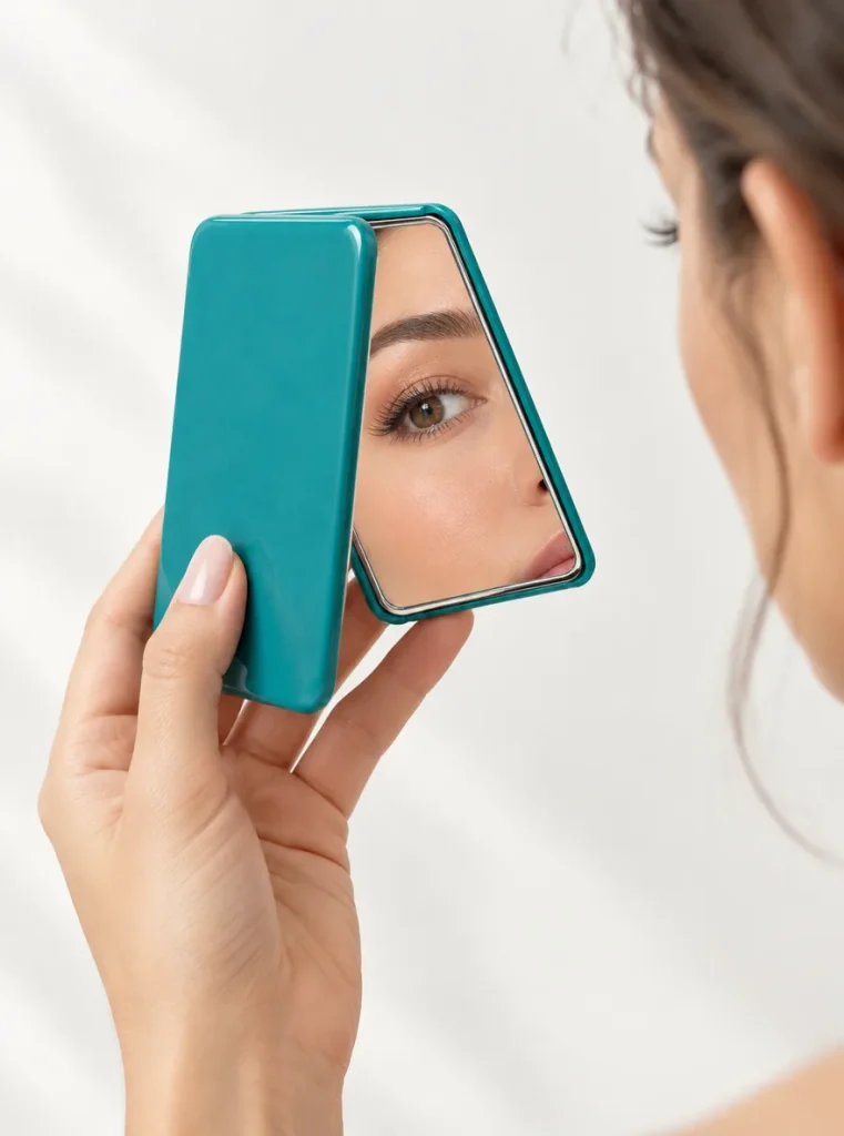 Slim Pocket Mirror — in use