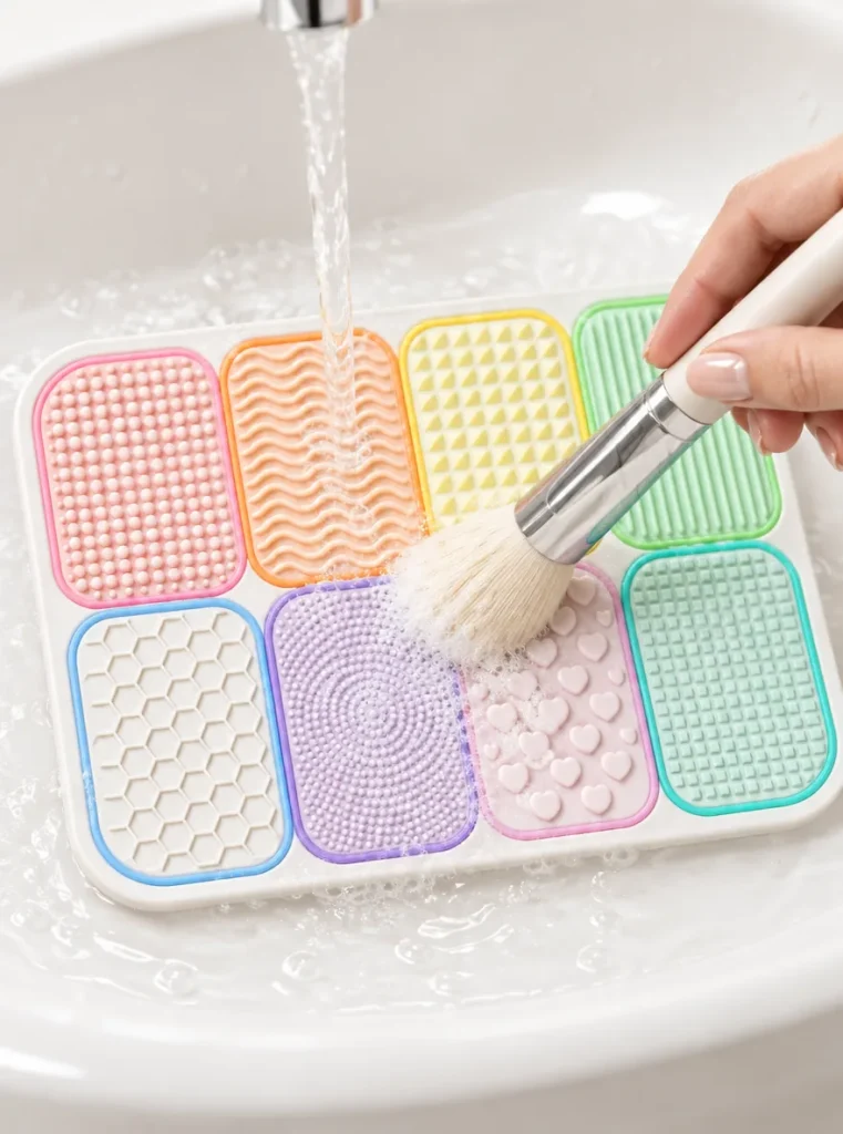 Station Cleaning Mat — in use
