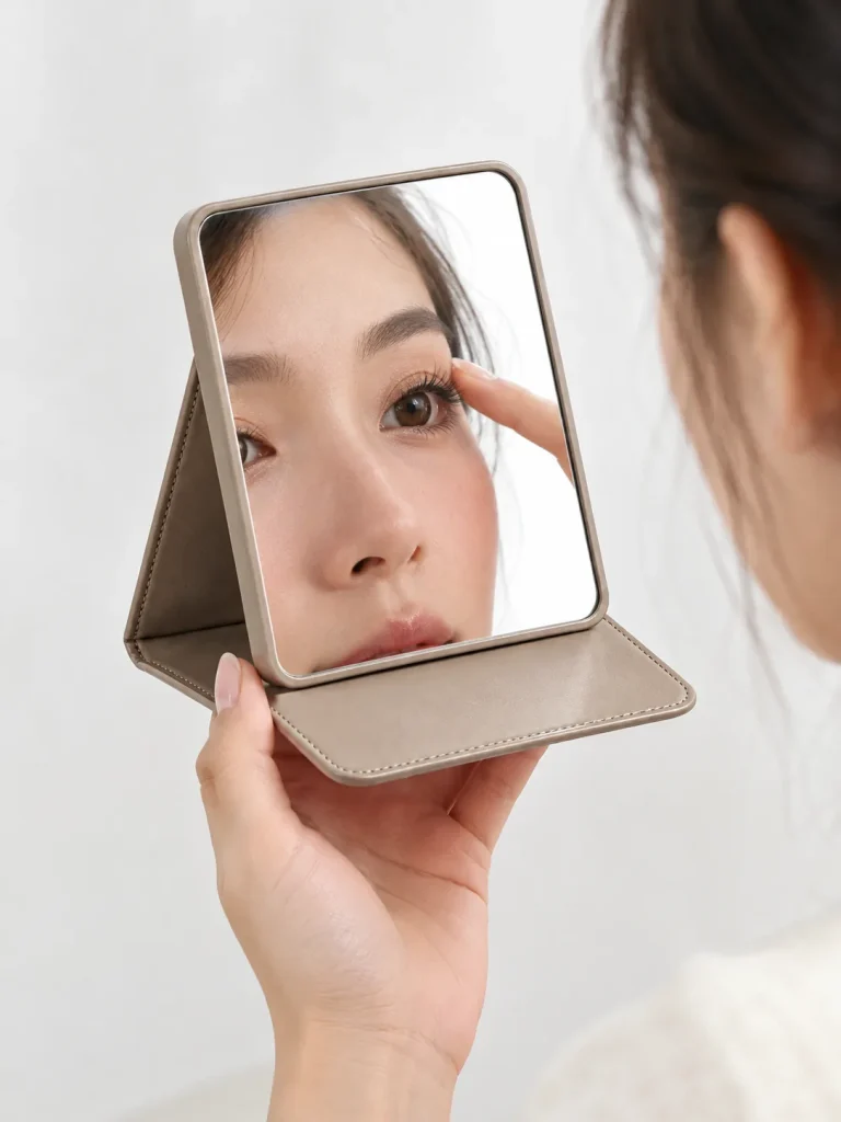 Tabletop Fold Mirror — in use