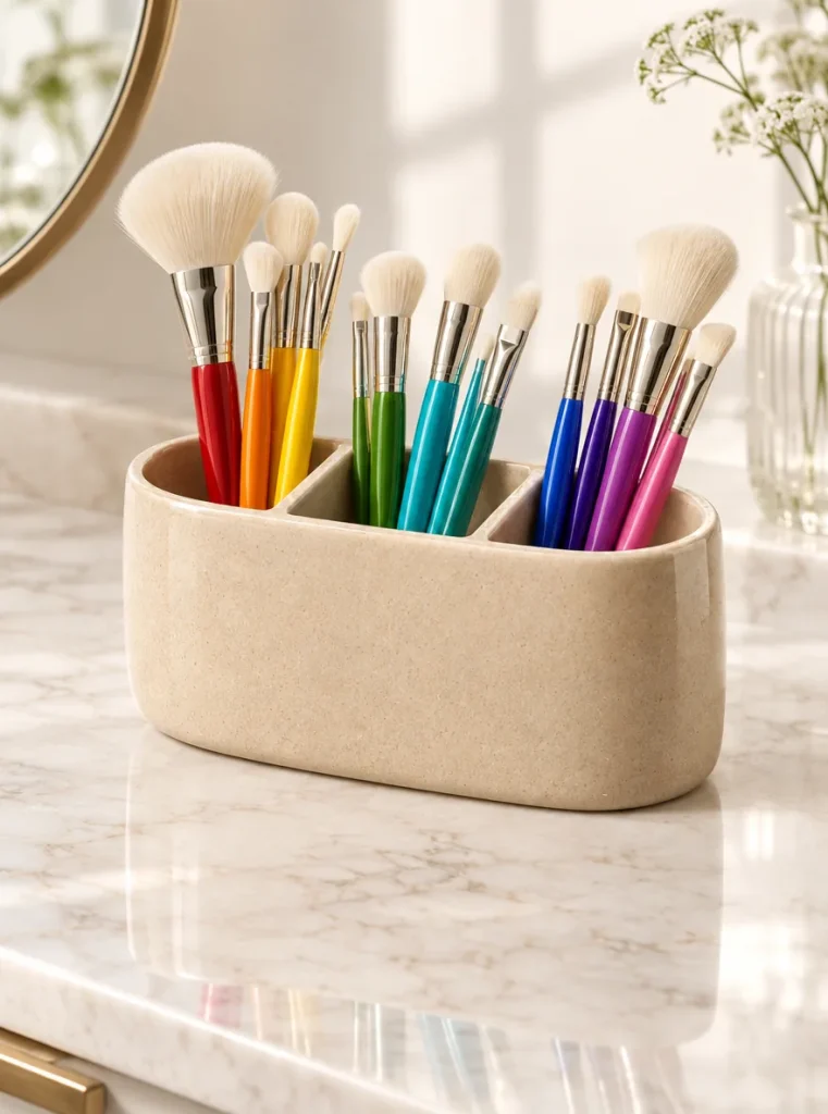 Three-Section Brush Cup — in use
