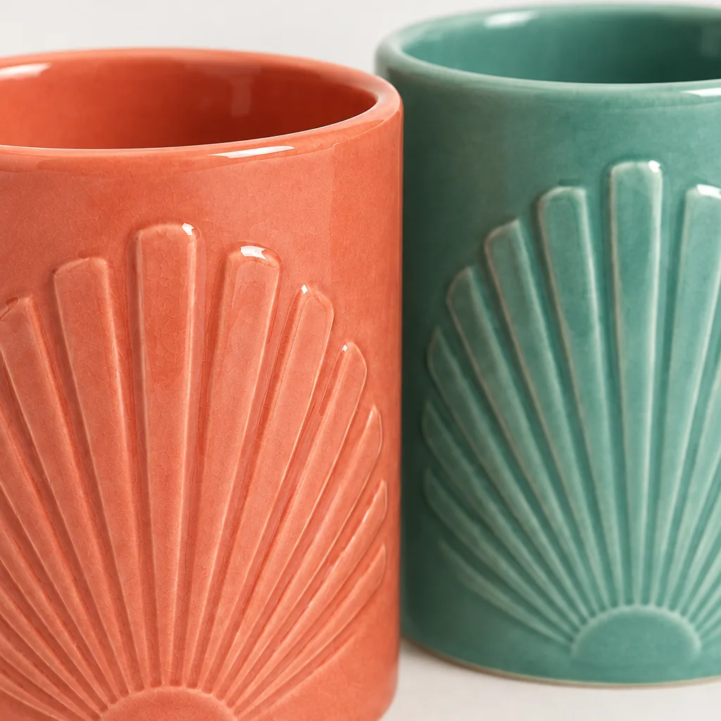 Twin Ceramic Cups · Warm & Cool — detail