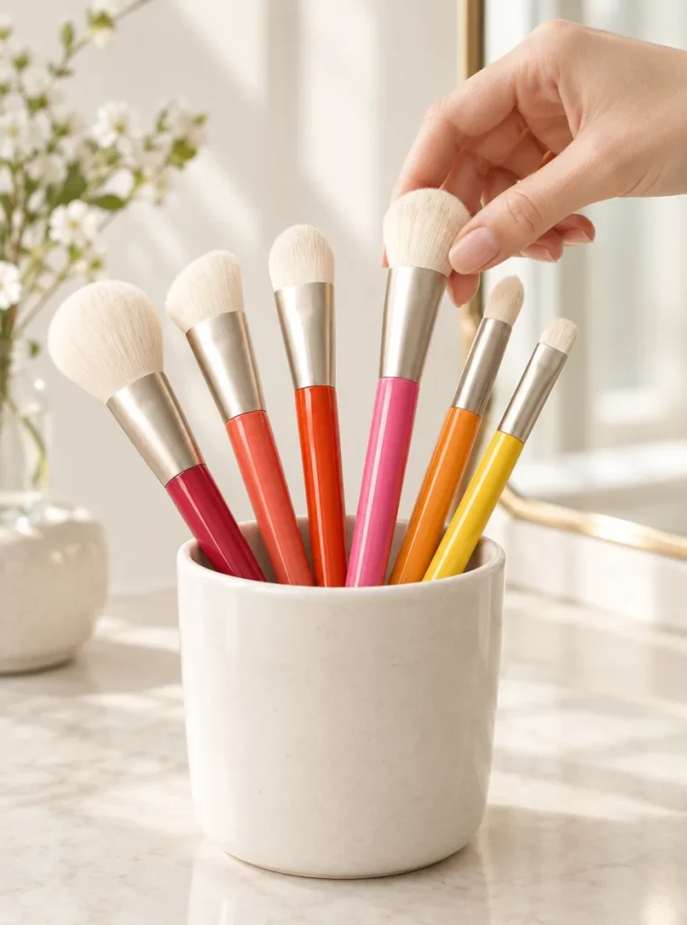Warm Base Set · 6 Brushes — in use